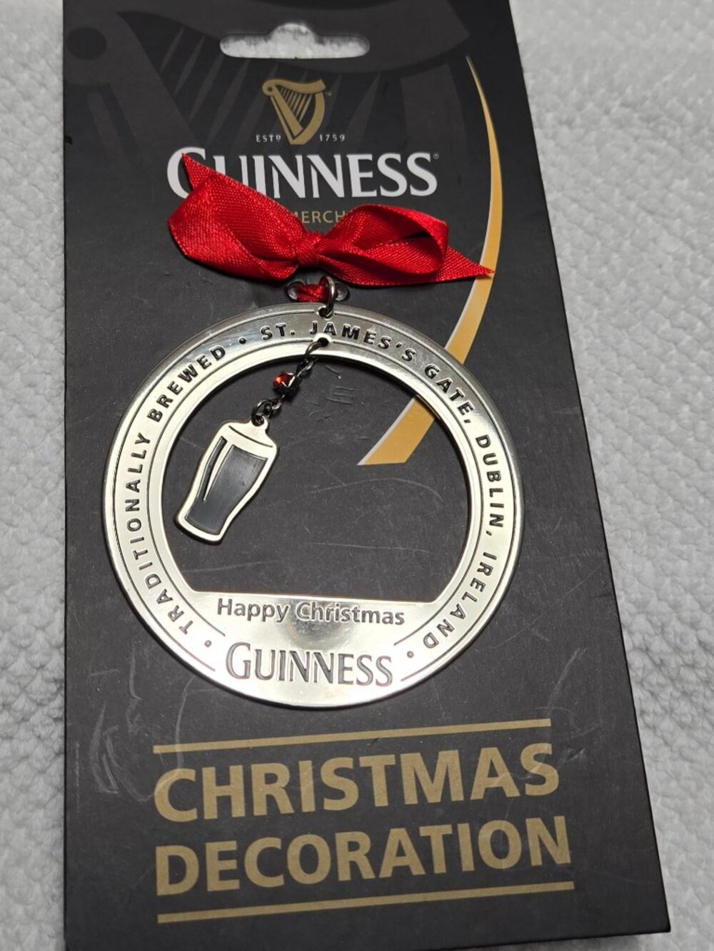 GUINNESS METAL CHRISTMAS ORNAMENT
